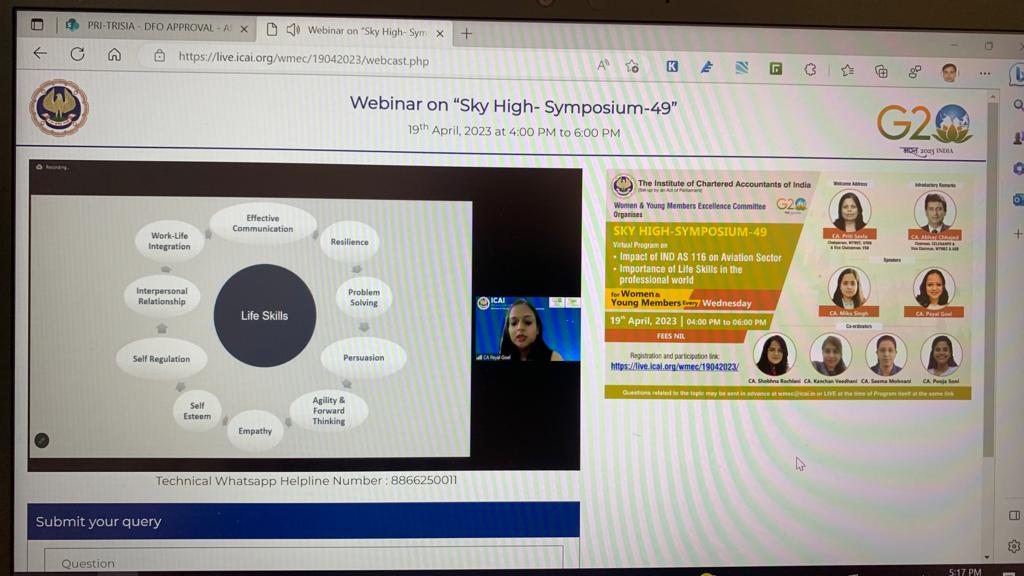 Life Skills Training, ICAI Sky-High Symposium